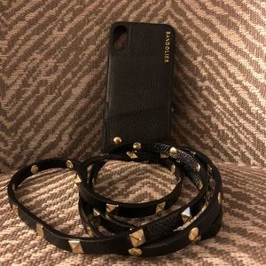 Black Studded SARAH Bandolier Case for iPhone X